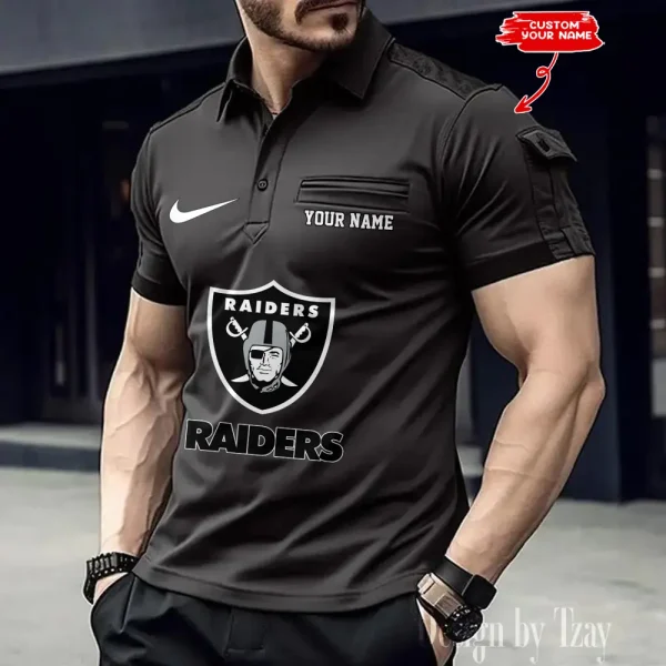 Las Vegas Raiders NFL Men's Muscle Sports Polo Shirt SPTMSPLS113