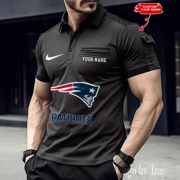 New England Patriots NFL Men's Muscle Sports Polo Shirt SPTMSPLS118