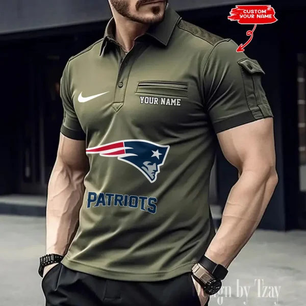 New England Patriots NFL Men's Muscle Sports Polo Shirt SPTMSPLS118 - Image 4