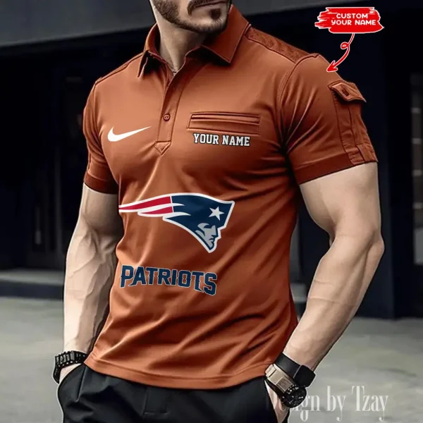 New England Patriots NFL Men's Muscle Sports Polo Shirt SPTMSPLS118 - Image 5