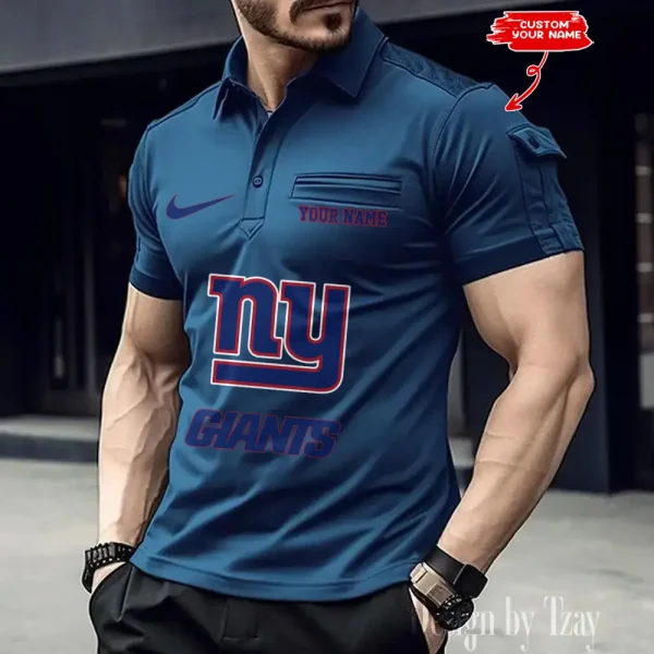 New York Giants NFL Men's Muscle Sports Polo Shirt SPTMSPLS120