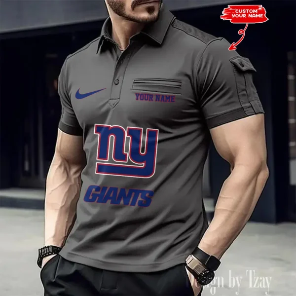 New York Giants NFL Men's Muscle Sports Polo Shirt SPTMSPLS120 - Image 2