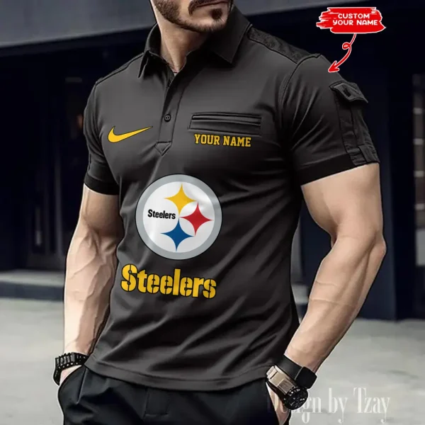 Pittsburgh Steelers NFL Men's Muscle Sports Polo Shirt SPTMSPLS123