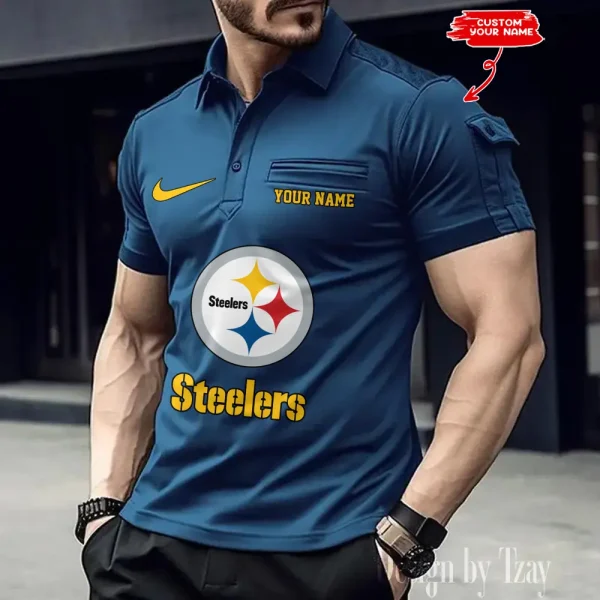 Pittsburgh Steelers NFL Men's Muscle Sports Polo Shirt SPTMSPLS123 - Image 3