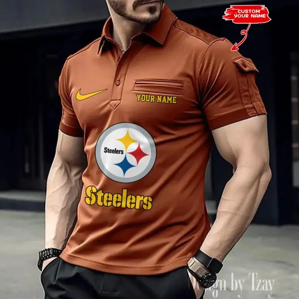 Pittsburgh Steelers NFL Men's Muscle Sports Polo Shirt SPTMSPLS123 - Image 4