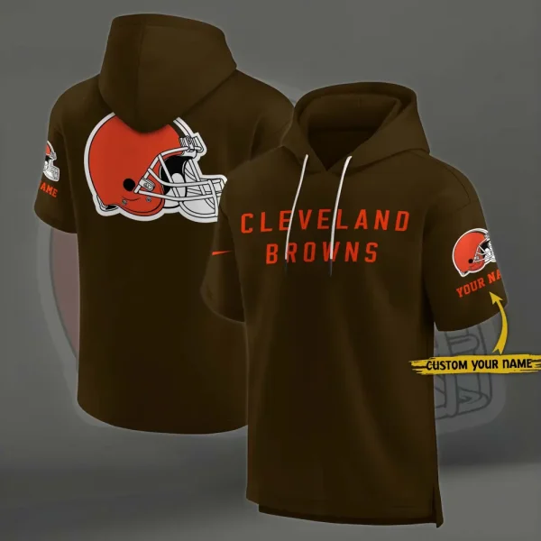 Cleveland Browns Short Sleeve Pullover Hoodie SPTSSHDS041