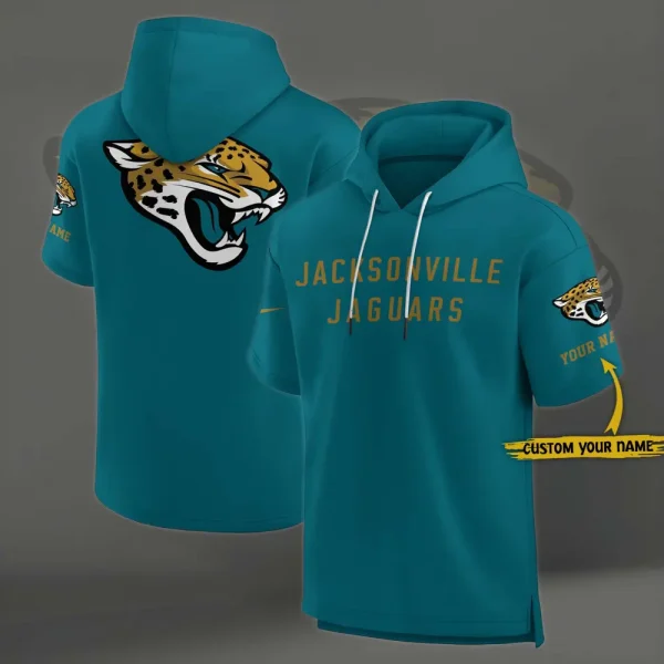 Jacksonville Jaguars Short Sleeve Pullover Hoodie SPTSSHDS047