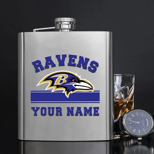 Baltimore Ravens Men Stainless Steel Hip Flask Custom Any Name Gift For Fans