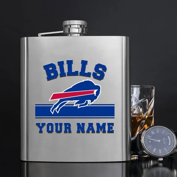 Buffalo Bills Men Stainless Steel Hip Flask Custom Any Name Gift For Fans