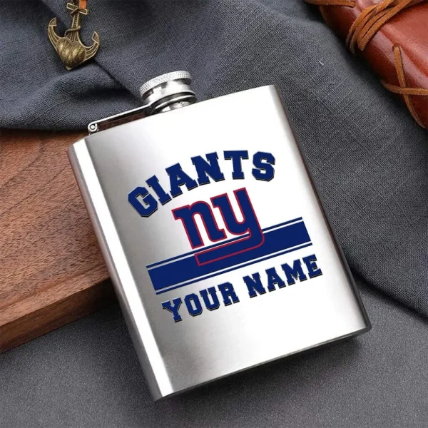 New York Giants Men Stainless Steel Hip Flask Custom Any Name Gift For Fans - Image 2