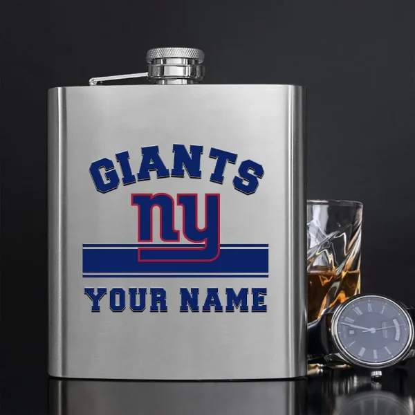 New York Giants Men Stainless Steel Hip Flask Custom Any Name Gift For Fans