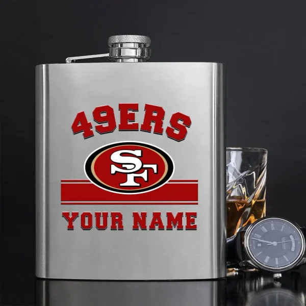San Francisco 49ers Men Stainless Steel Hip Flask Custom Any Name Gift For Fans