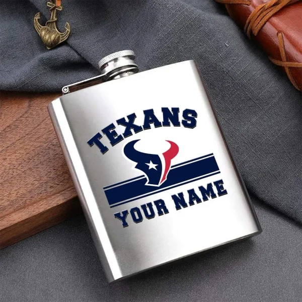 Houston Texans Men Stainless Steel Hip Flask Custom Any Name Gift For Fans - Image 2
