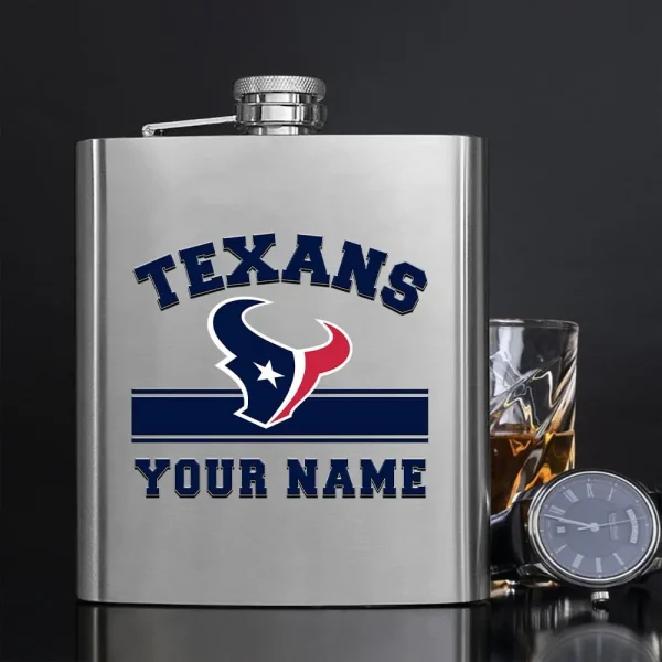 Houston Texans Men Stainless Steel Hip Flask Custom Any Name Gift For Fans