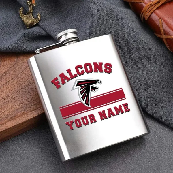 Atlanta Falcons Men Stainless Steel Hip Flask Custom Any Name Gift For Fans - Image 2