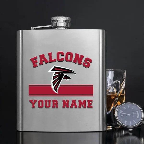 Atlanta Falcons Men Stainless Steel Hip Flask Custom Any Name Gift For Fans