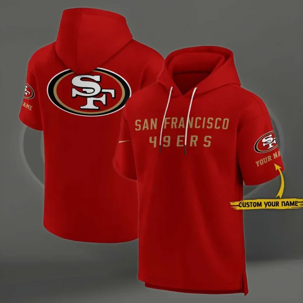 San Francisco 49ers Short Sleeve Pullover Hoodie SPTSSHDS060