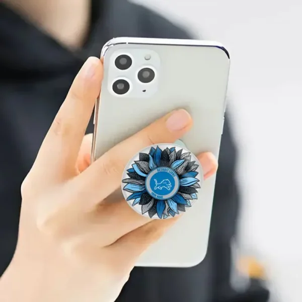 Detroit Lions Flowers Flip Grip Phone Holder Gift For Fans