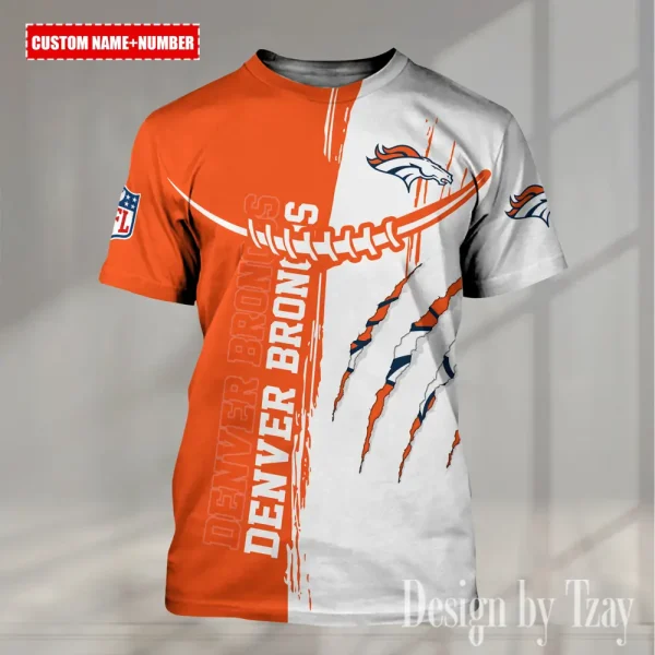Denver Broncos Summer Fashion Casual T-Shirt Gift For Sport Fans AZTS1028 - Image 2