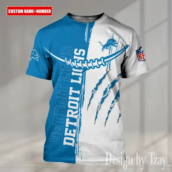 Detroit Lions Summer Fashion Casual T-Shirt Gift For Sport Fans AZTS1029 - Image 2