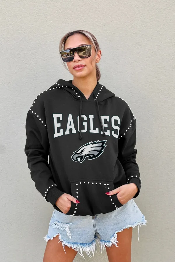 Philadelphia Eagles Studded Detail Fleece Front Pocket Hoodie - Image 3
