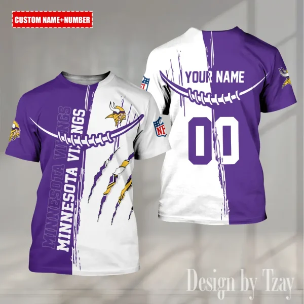 Minnesota Vikings Summer Fashion Casual T-Shirt Gift For Sport Fans AZTS1039