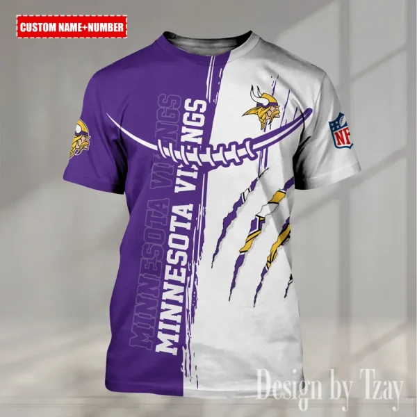 Minnesota Vikings Summer Fashion Casual T-Shirt Gift For Sport Fans AZTS1039 - Image 2