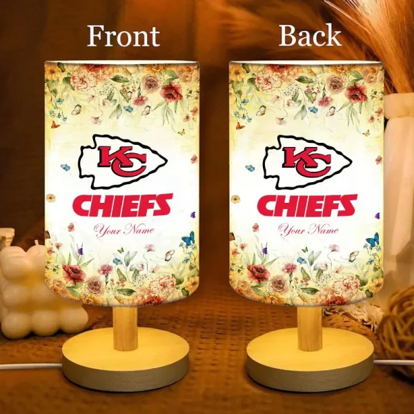 Kansas City Chiefs Flowers Table Lamp Custom Any Name Gift For Fans SPTABLELAMP002 - Image 3