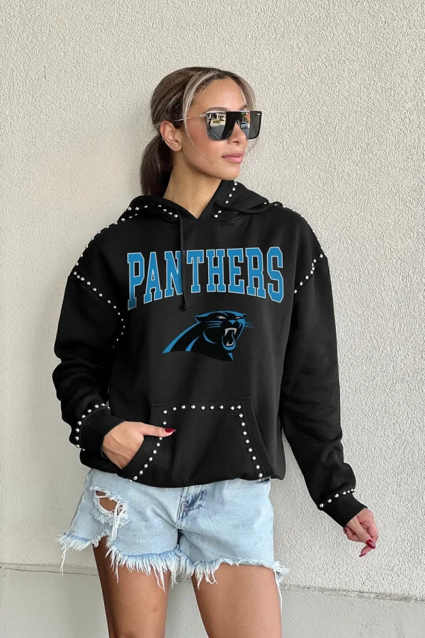 Carolina Panthers Studded Detail Fleece Front Pocket Hoodie