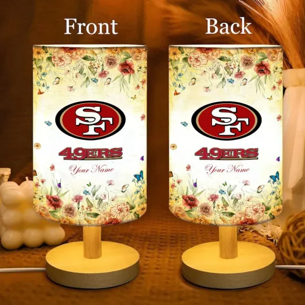 San Francisco 49ers Flowers Table Lamp Custom Any Name Gift For Fans SPTABLELAMP004 - Image 3