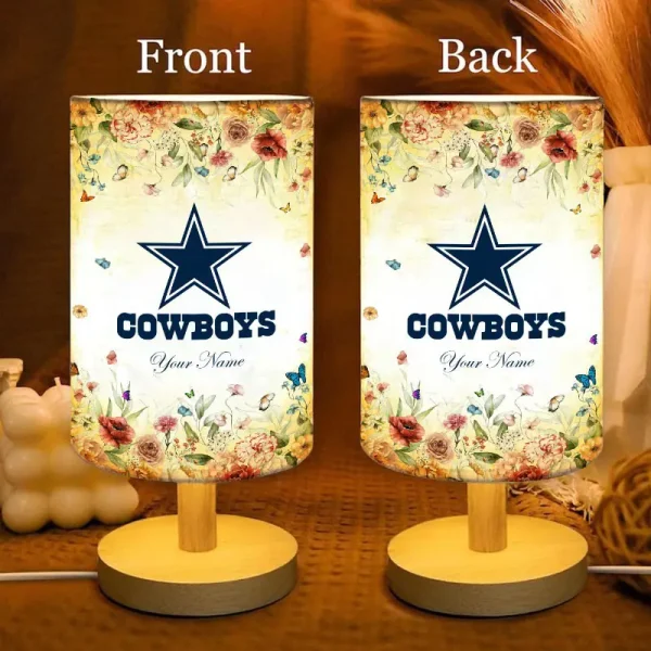 Dallas Cowboys Flowers Table Lamp Custom Any Name Gift For Fans SPTABLELAMP006 - Image 3