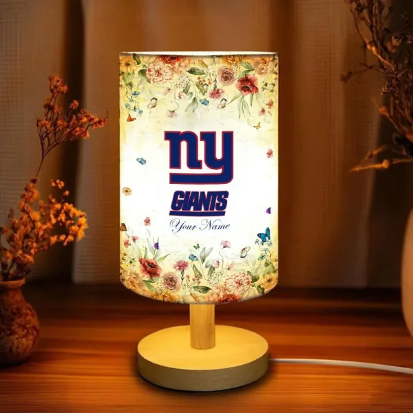 New York Giants Flowers Table Lamp Custom Any Name Gift For Fans SPTABLELAMP018