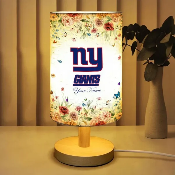 New York Giants Flowers Table Lamp Custom Any Name Gift For Fans SPTABLELAMP018 - Image 2