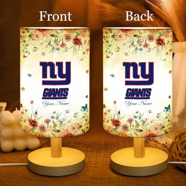 New York Giants Flowers Table Lamp Custom Any Name Gift For Fans SPTABLELAMP018 - Image 3