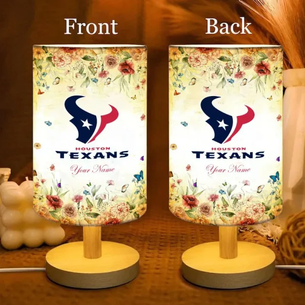 Houston Texans Flowers Table Lamp Custom Any Name Gift For Fans SPTABLELAMP020 - Image 3