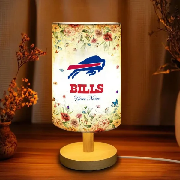 Buffalo Bills Flowers Table Lamp Custom Any Name Gift For Fans SPTABLELAMP021