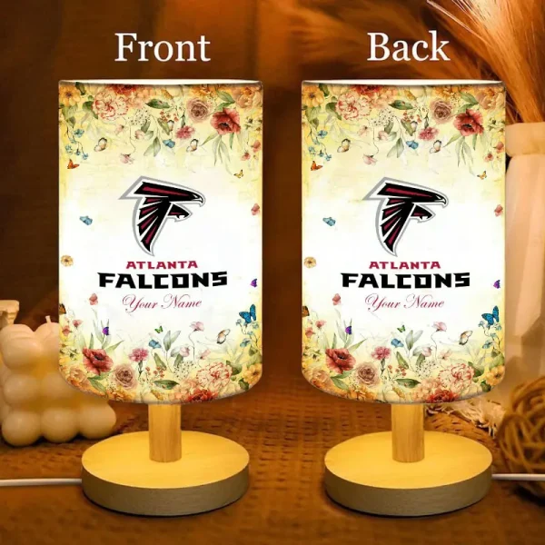 Atlanta Falcons Flowers Table Lamp Custom Any Name Gift For Fans SPTABLELAMP023 - Image 3