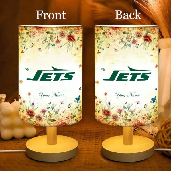 New York Jets Flowers Table Lamp Custom Any Name Gift For Fans SPTABLELAMP026 - Image 3