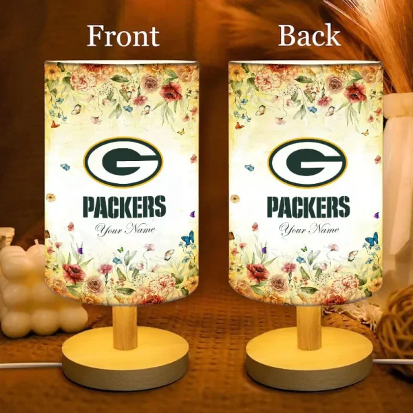 Green Bay Packers Flowers Table Lamp Custom Any Name Gift For Fans SPTABLELAMP028 - Image 3