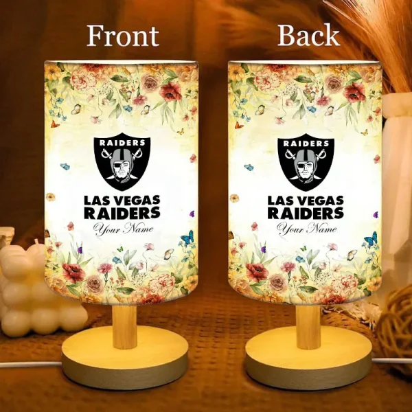 Las Vegas Raiders Flowers Table Lamp Custom Any Name Gift For Fans SPTABLELAMP029 - Image 3