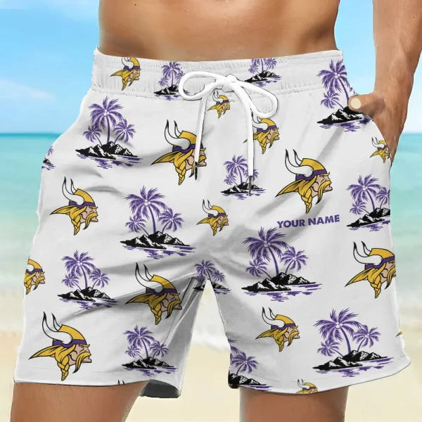 Minnesota Vikings Summer Pattern Men Short Pants - Image 2
