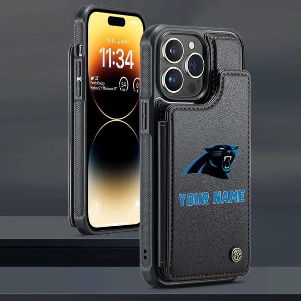 Carolina Panthers Leather Case Kickstand Card Holder Double Magnetic Clasp SPTLCCHDM005