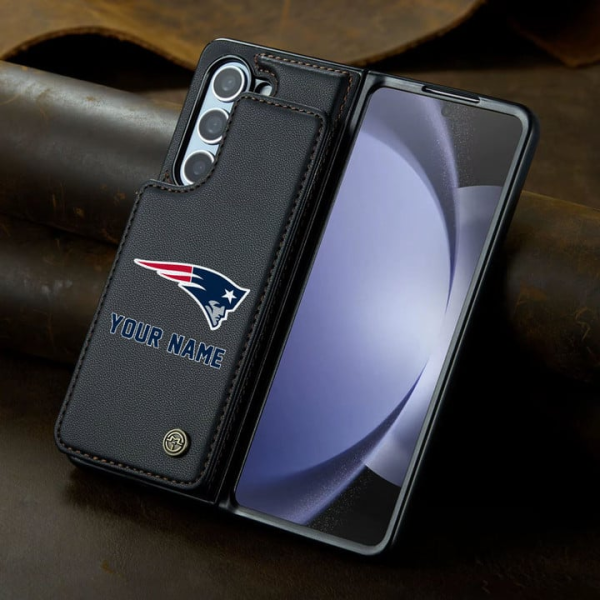 New England Patriots Leather Case Kickstand Card Holder Double Magnetic Clasp SPTLCCHDM018 - Image 2