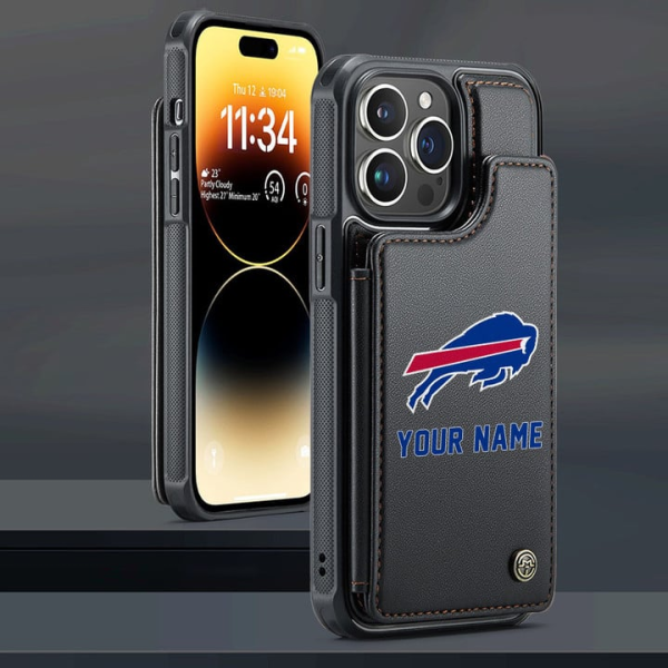 Buffalo Bills Leather Case Kickstand Card Holder Double Magnetic Clasp SPTLCCHDM022