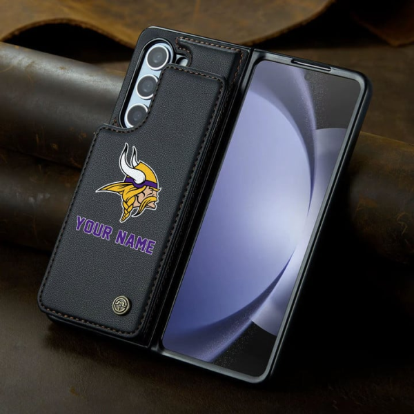 Minnesota Vikings Leather Case Kickstand Card Holder Double Magnetic Clasp SPTLCCHDM028 - Image 2