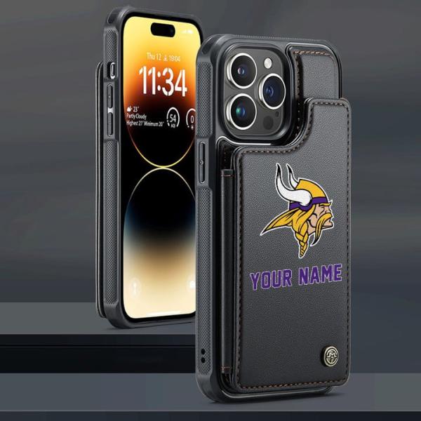 Minnesota Vikings Leather Case Kickstand Card Holder Double Magnetic Clasp SPTLCCHDM028