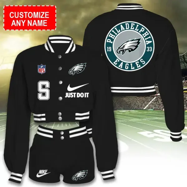 Philadelphia Eagles Cropped Varsity Jacket Set - Image 2