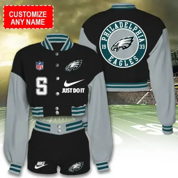 Philadelphia Eagles Cropped Varsity Jacket Set - Image 4