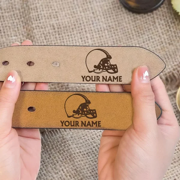 Cleveland Browns Engraved Leather Belt SPTELBELT008 - Image 3
