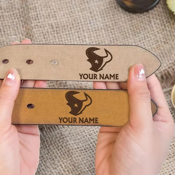 Houston Texans Engraved Leather Belt SPTELBELT013 - Image 3